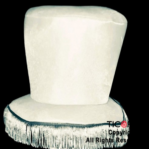SOMBRERO GALERA BAJA CON FLECOS BLANCO x 1